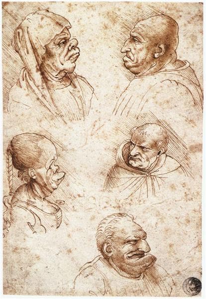 達文西手稿中的五個人臉