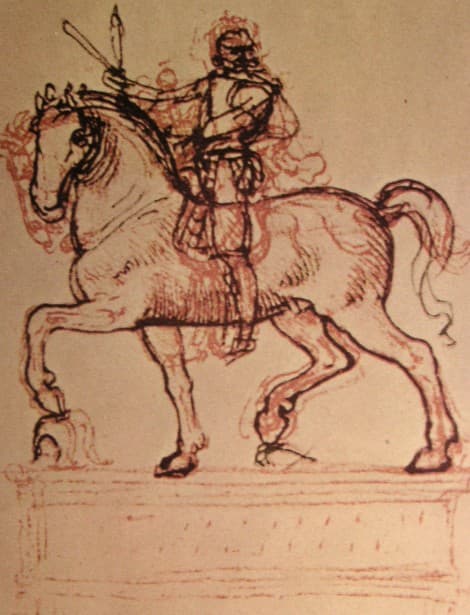 達文西繪製的騎馬雕像草圖