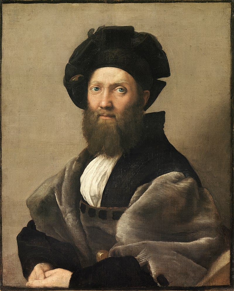 拉斐爾繪製《Baldassare_Castiglione肖像》1515年 (公有領域)