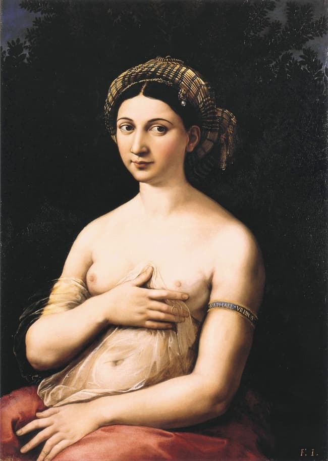 拉斐爾畫《年輕女子肖像La Fornarina》(公有領域)