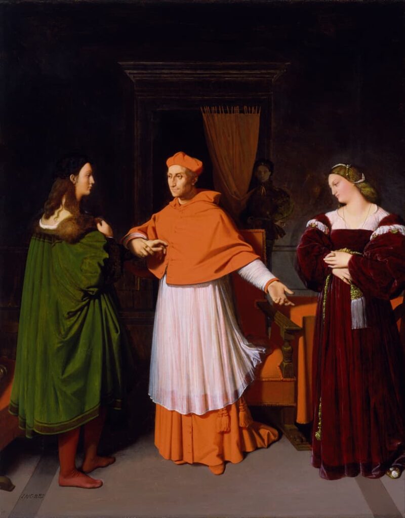 拉斐爾與貝畢那姪女訂婚-安格爾畫於1813年 (公有領域)