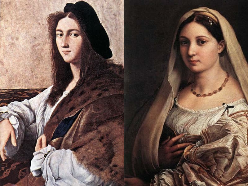 拉斐爾畫的自己與瑪格麗特的肖像 (公有領域)