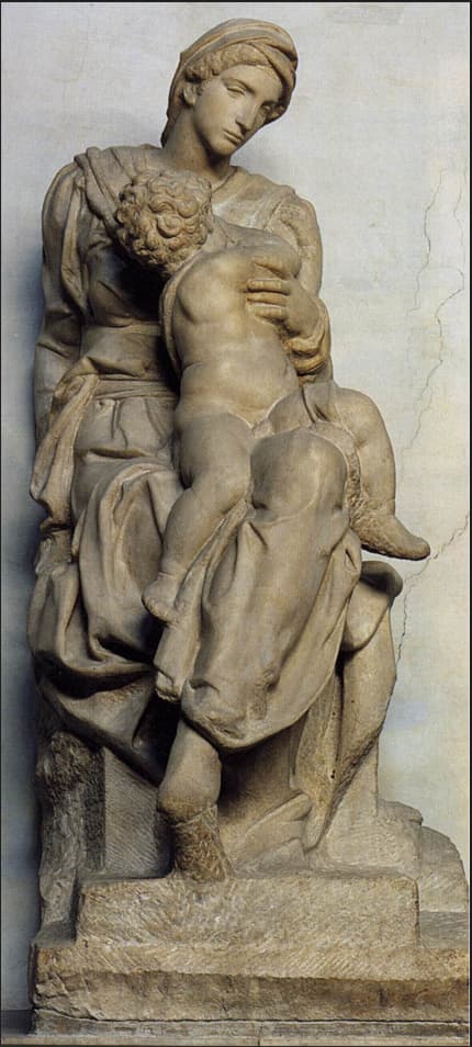米開朗基羅雕刻的聖母子，1531年(公有領域)