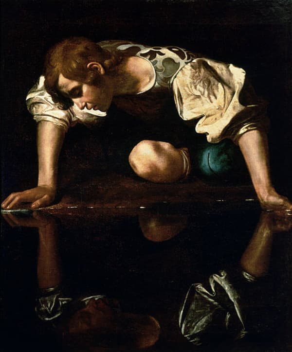 卡拉瓦喬(Caravaggio)於1599年繪製的《納西瑟斯》公有領域