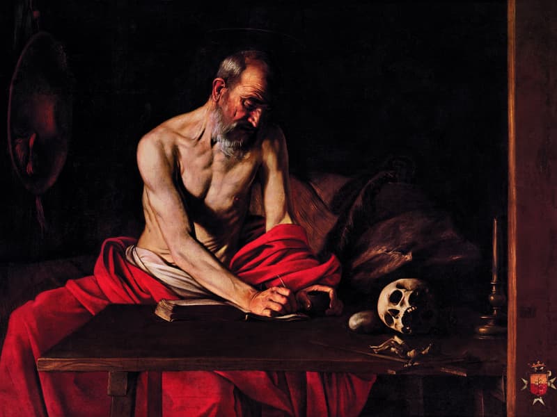 卡拉瓦喬(Caravaggio)繪製的《聖傑羅姆》(St_Jerome_)於1607年 (公有領域)