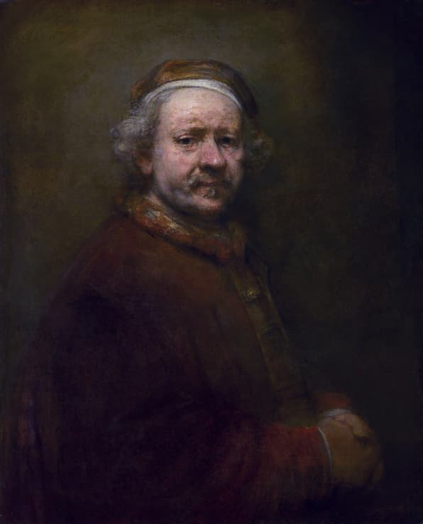 林布蘭(Rembrandt)1669年繪製的自畫像 (公有領域)